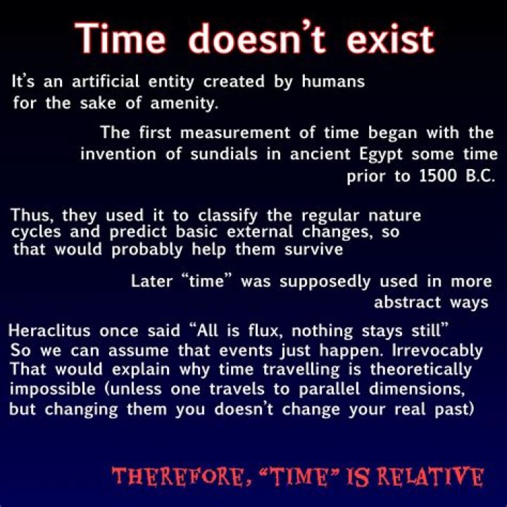 What does time doesnt exist mean?