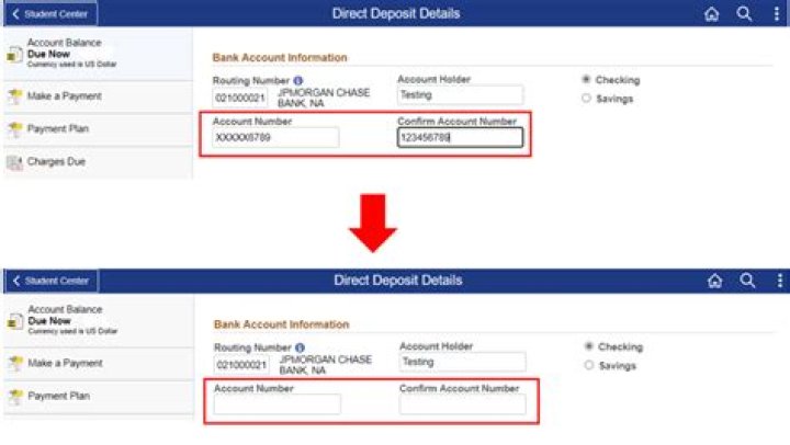 What happens if you put down the wrong account number for direct deposit?