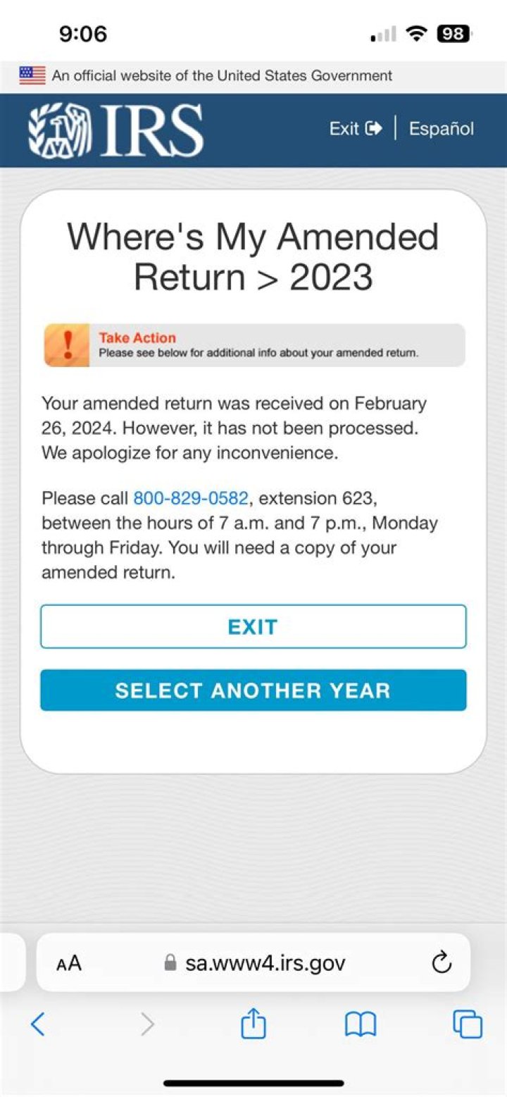 What happens when my amended return is received?