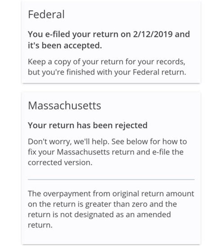 What happens when my federal return is rejected?