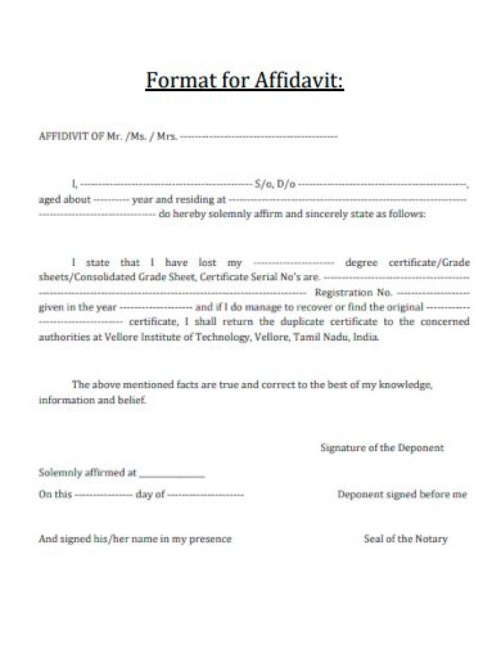 What is a college affidavit?