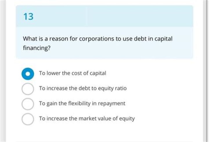 What is a reason for corporations to use debt in capital financing?