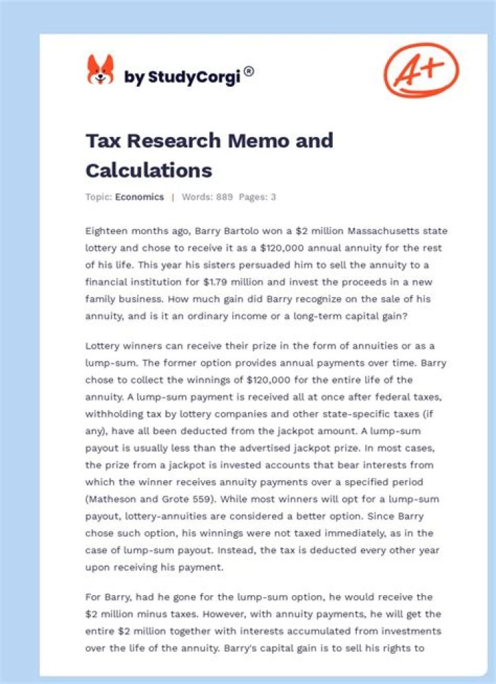 What is a tax research memo?