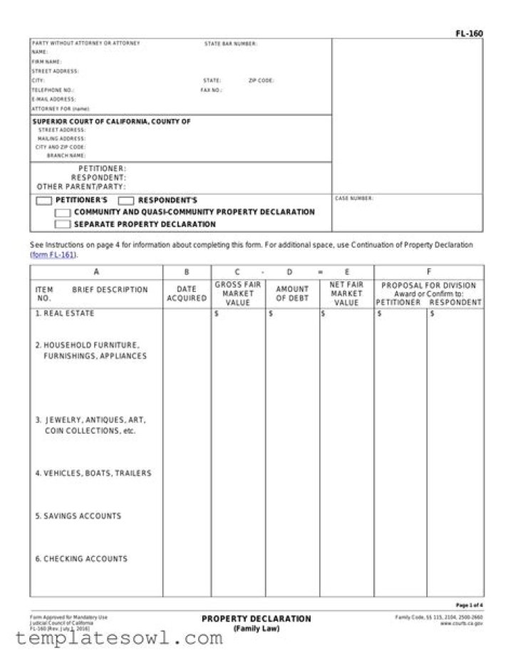 What is an FL 160 form?