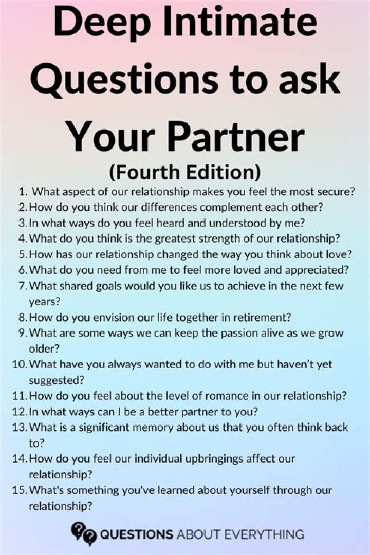What is an important question to ask your partner at the beginning of a relationship?