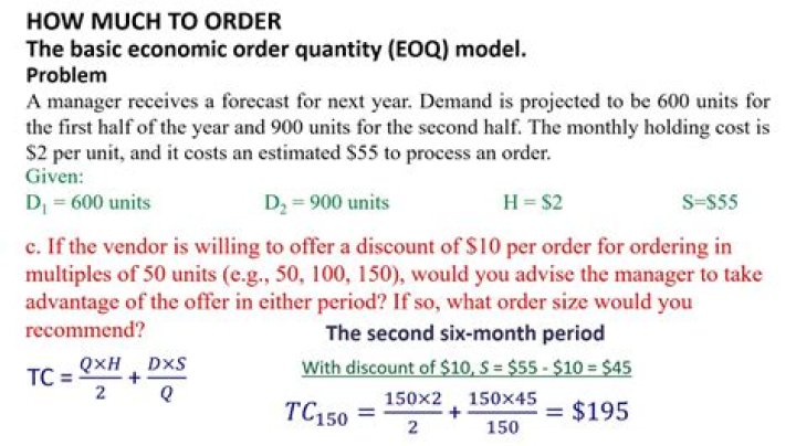 What is basic economic order quantity model?