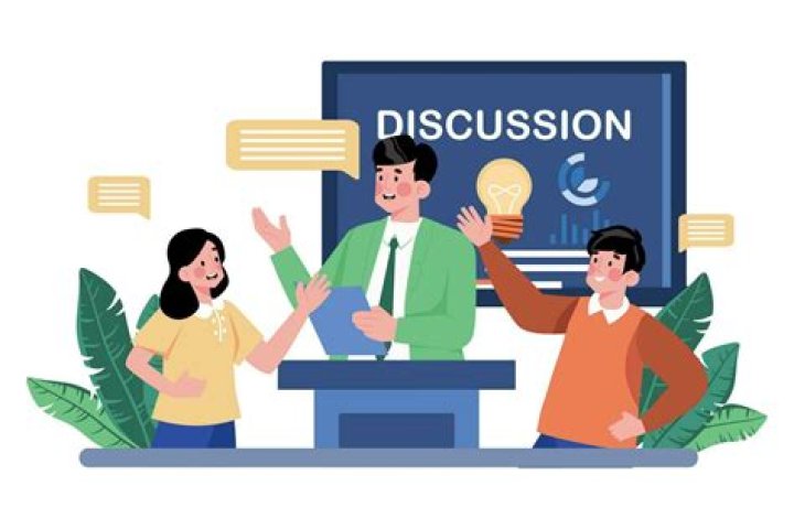 What is discussing a question?