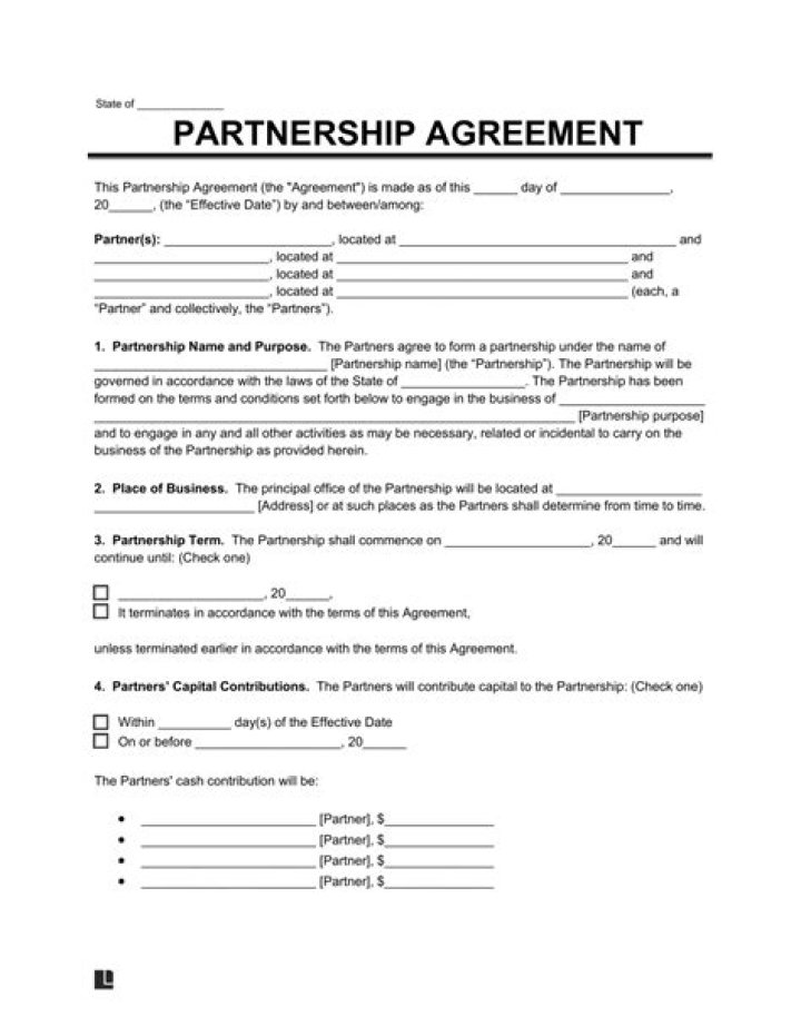 What is name of agreement between partners in partnership business?