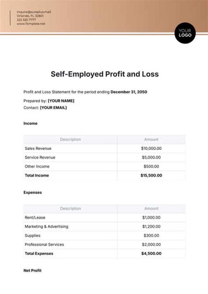 What is net profit for self employed?