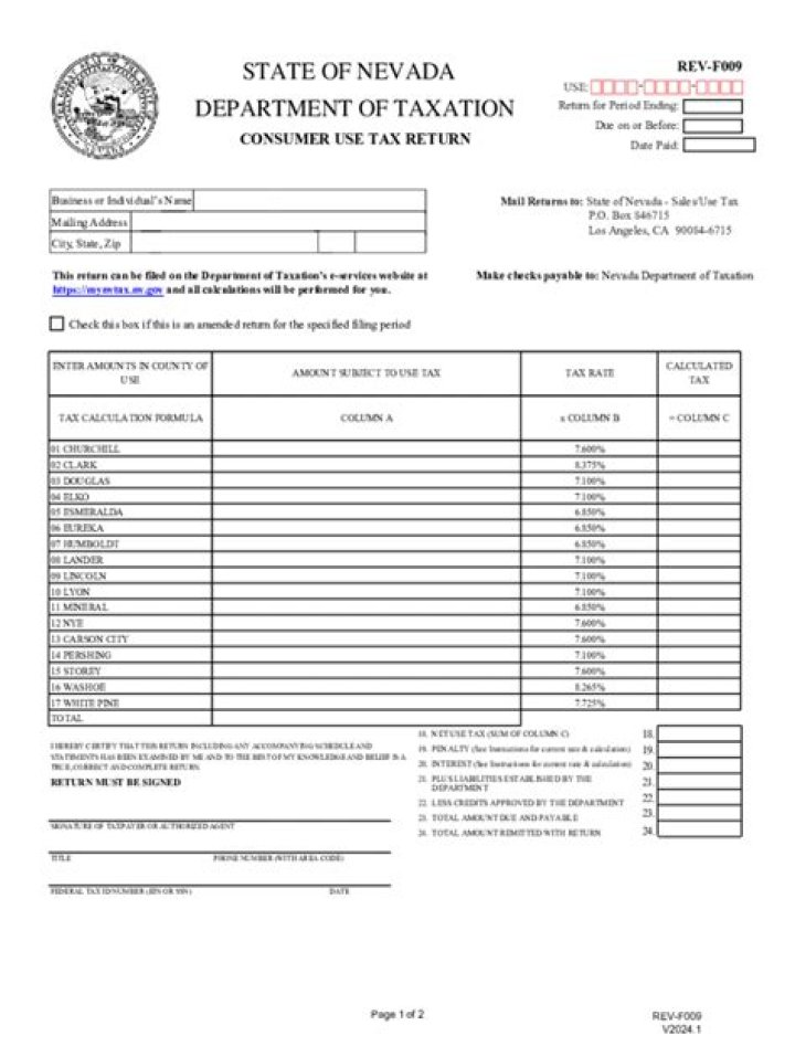 What is subject to Nevada use tax?