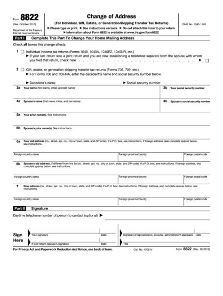 What is the IRS change of address form?