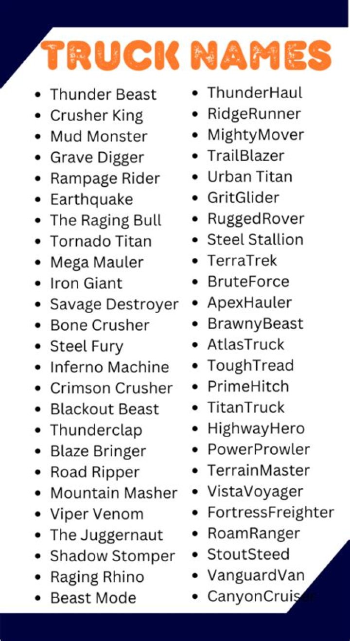 What should I name my pickup truck?