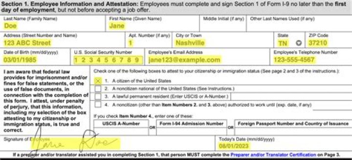 When completing i-9 forms an employer must require that all employees?