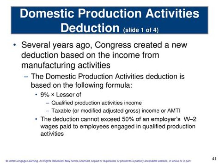 When did the domestic production activities deduction end?