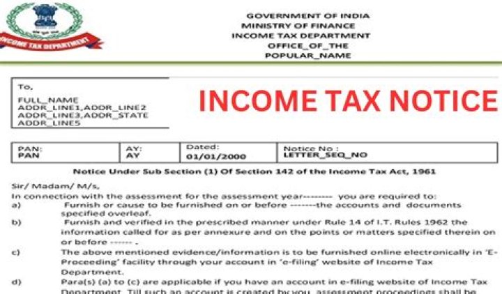 When do you get notice from Income Tax Department?
