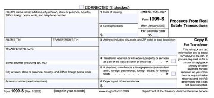 Where can I Find Form 1099 for sale of real estate?