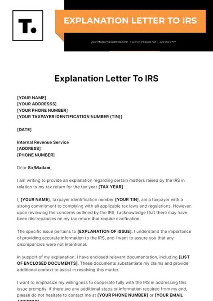 Where to find letter of explanation from IRS?