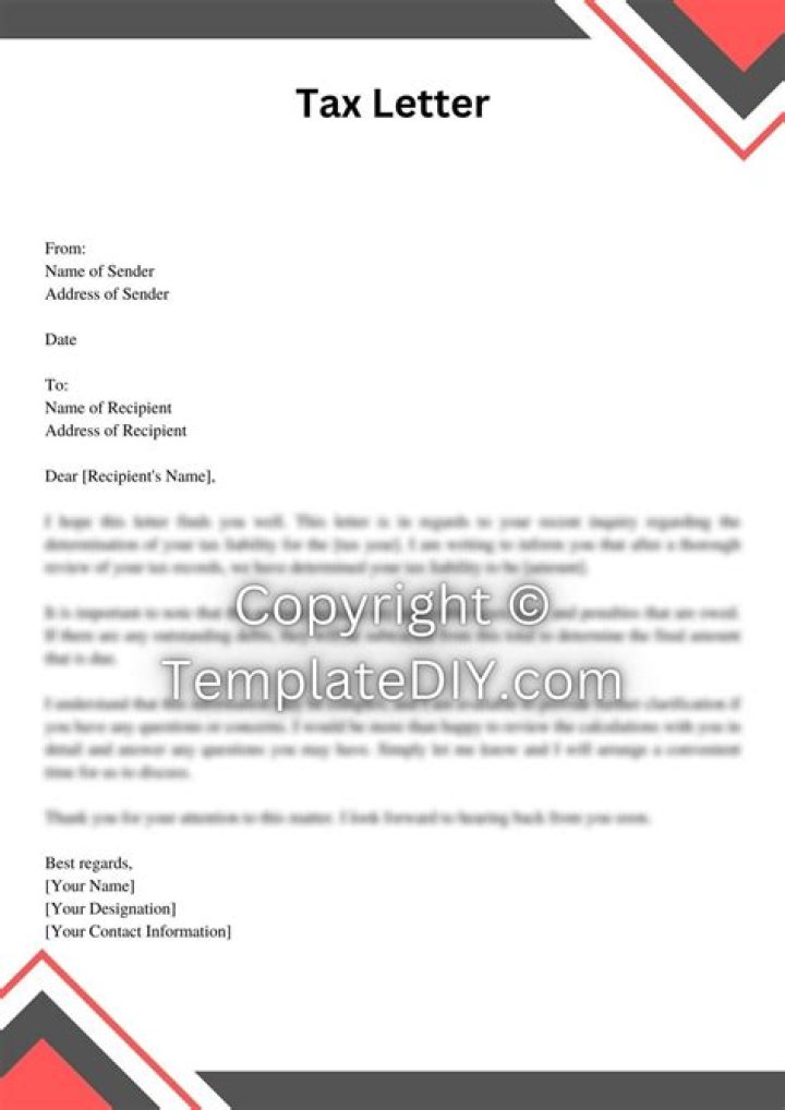 Which is an example of a tax letter?