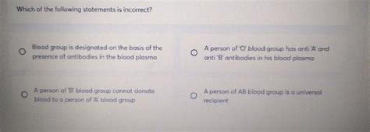 Which of the following statements is incorrect a person of O blood group?