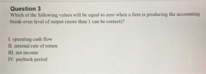 Which of the following values will be equal to zero when a firm is producing?