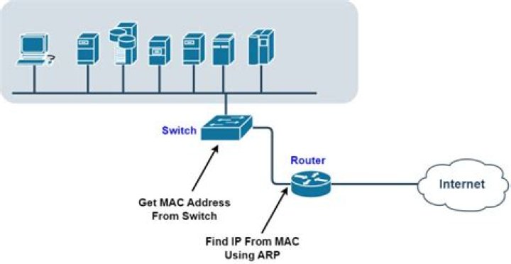 Which process finds an IP address from a MAC address?