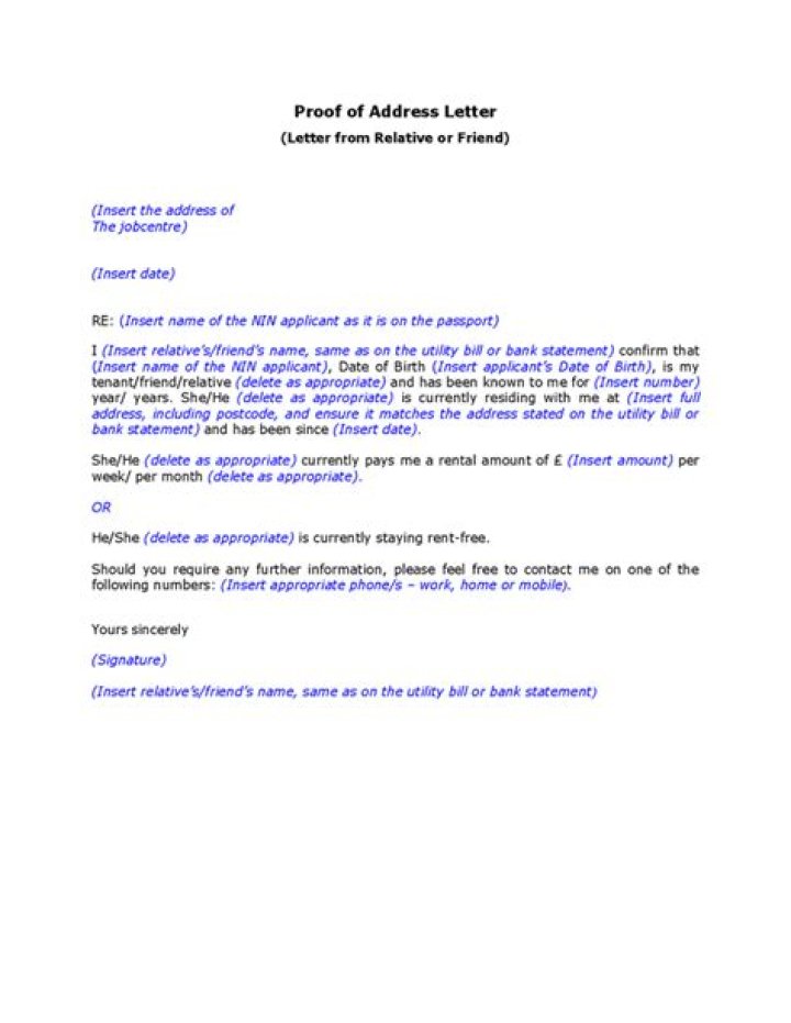Who can provide proof of address?