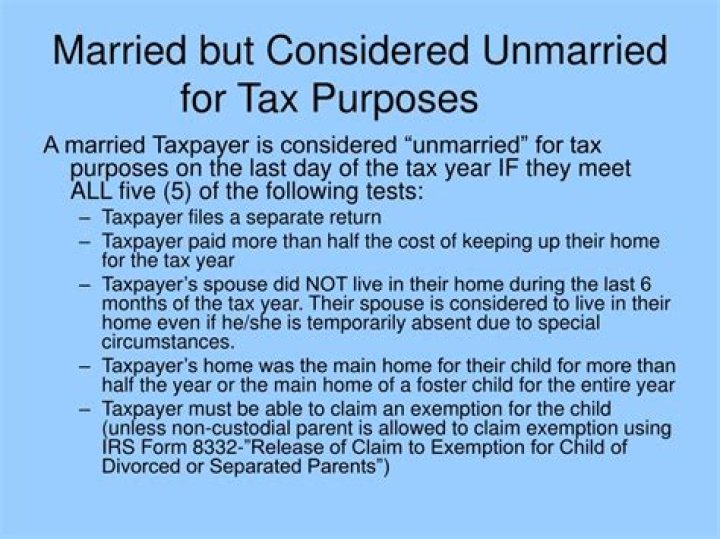 Who is considered unmarried for tax purposes?
