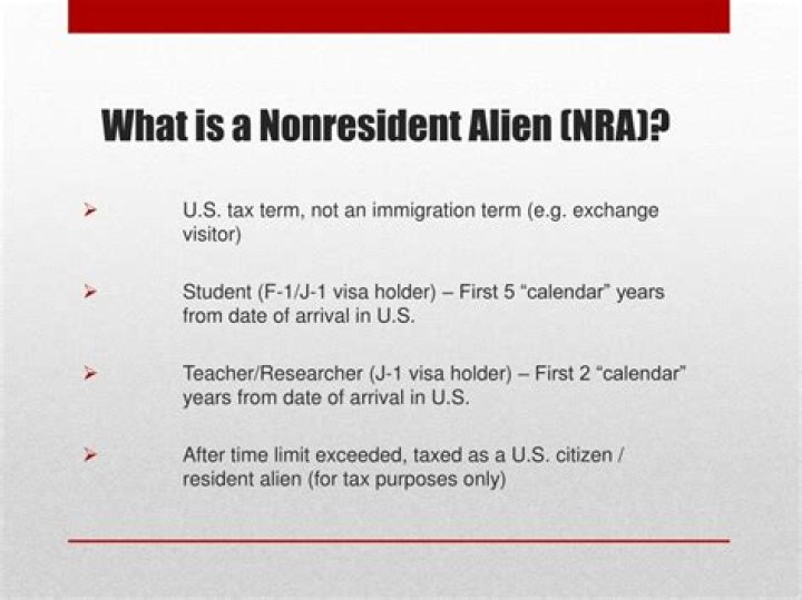 Who is non-resident alien in USA?