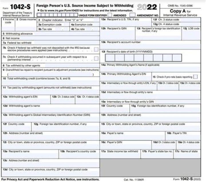 Who receives a 1042s?