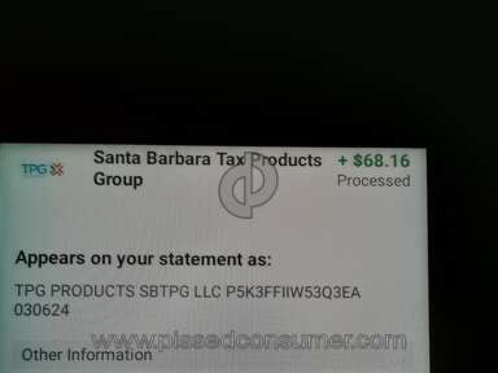 Why did I get a deposit from Santa Barbara Tax Products Group?