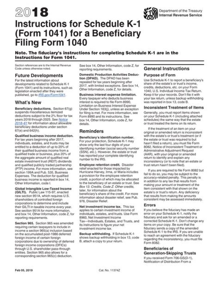 Why do you need to file Form 1041 schedule K?