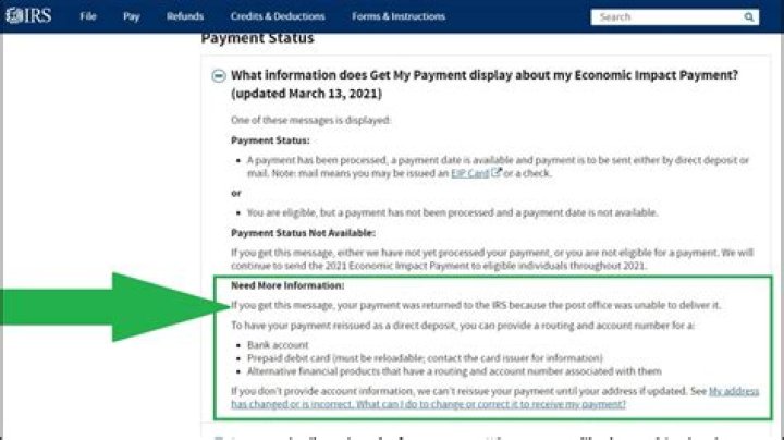 Why does IRS get my payment keep saying try again later?