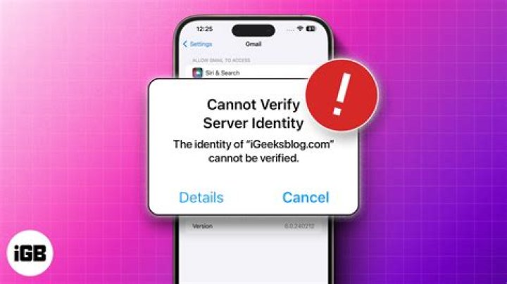 Why does my iPhone keep saying Cannot verify identity server?