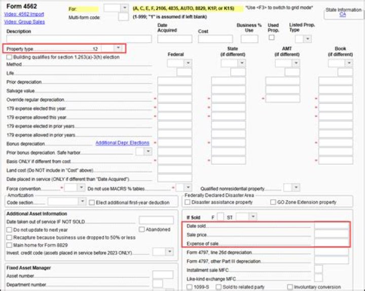 Why is form 4562 not in my tax return?